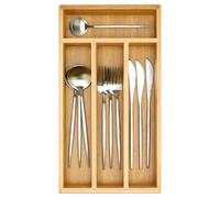 Organizer per cassetti in bambù per posate piccolo vassoio per posate in legno per utensili da cucina organizer per cassetti per posate magro contenitore per utensili in legno cassetto cucchiaio