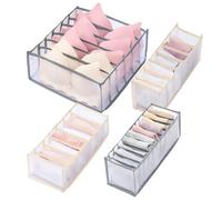 Organizer per Cassetti Intimo, Hillylolly 4 Pezzi Organizer Biancheria Intima Cassetti, Ordinett per Biancheria Cassetti, Cassetto, Risparmiare Spazio