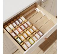 Organizer per cassetti per spezie, 4 ripiani inclinati in acrilico trasparente espandibile nel cassetto portaspezie per cassetti da cucina