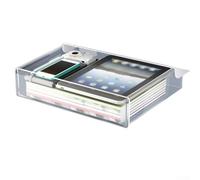 Organizer per cassetti sotto la scrivania con supporto autoadesivo, vassoio portaoggetti in ABS per fogli A4, penne, quaderni, nero, 33 x 24 x 7,1 cm (bianco)