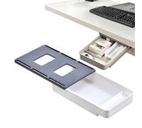 Organizer per cassetti sotto la scrivania, in polipropilene, autoadesivo, scorrevole, portaoggetti nascosto sotto i cassetti del tavolo del computer, grande organizer per cassetti senza trapano per