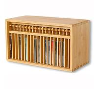 Organizer per CD/DVD in legno di bambù, per scrivania, contiene 19 custodie standard, elegante espositore per casa e ufficio, perfetto per collezionisti di musica