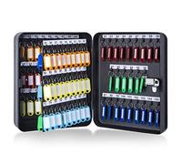 Organizer per chiavi da parete con serratura a combinazione per immobili, armaditenitori per chiavi e 48 ganci, soluzione sicura per la gestione delle chiavi (nero) (colore nero, 105 chiavi)