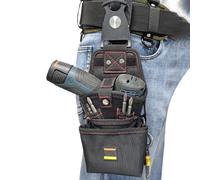 organizer per cintura - Corpo in nylon, cuciture rivettate, cintura con clip per imbracatura, scomparti segmentati, supporto per conducente, modulo di stoccaggio per dispositivi di fissaggio