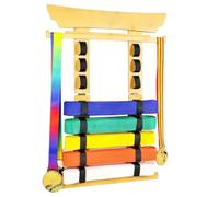 Organizer per cintura da karate, supporto da parete, gancio con due ganci per cinture, adesivi e premi, espositore per cintura per adulti, torneo TKD BJJ Dojo Academy