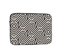 Organizer per computer portatile con stampa a trama curva nera, da 15 pollici, perfetto per il lavoro casual o la scuola borsa per il trasporto del computer portatile