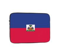 Organizer per computer portatile con stampa bandiera haitiana, da 15 pollici, perfetto per il lavoro casual o la scuola borsa per il trasporto del computer portatile
