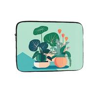 Organizer per computer portatile con stampa di piante verdi in vaso, per interni, 38 cm, perfetto per il lavoro casual o la scuola borsa per il trasporto del computer portatile