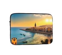 Organizer per computer portatile con stampa tramonto a Barcellona, da 15 pollici, perfetto per il lavoro casual o la scuola borsa per il trasporto del computer portatile