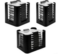 Organizer per coperchio in plastica nera per armadio bianco in plastica | Massimizza lo spazio dell'armadio, previene il caos, design impilabile, set da 3, nero o bianco