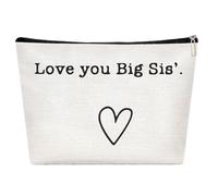 Organizer per cosmetici - Beauty case da viaggio di grande capacità, divertente regalo di Best Sister Ever, per l'igiene portatile, impermeabile, compleanno e N, Love You Big Sis, la descrizione