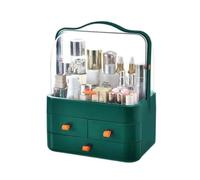 Organizer per cosmetici con coperchio ribaltabile e cassetti, per trucchi e prodotti per la cura della pelle, per camera da letto e bagno, White
