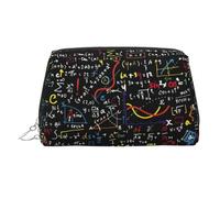 Organizer per cosmetici con stampa di formule matematiche, custodia antiurto con ampia apertura a cerniera per viaggi, Argento, One Size