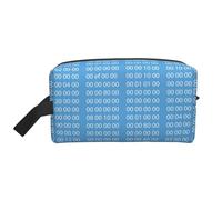 Organizer per cosmetici di grande capacità, borsa da viaggio per il trucco da donna, codice binario blu per programmatore
