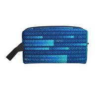 Organizer per cosmetici di grande capacità, borsa da viaggio per il trucco da donna, codice programmatore blu