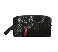 Organizer per cosmetici di grande capacità, borsa da viaggio per il trucco da donna, con serpente cobra nero.