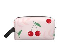 Organizer per cosmetici di grande capacità, borsa da viaggio per il trucco da donna, foglia di ciliegio rosa e rossa