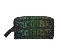 Organizer per cosmetici di grande capacità, borsa da viaggio per il trucco da donna, in pelle di coccodrillo d'acqua dolce.