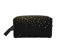 Organizer per cosmetici di grande capacità, modello glitter oro, borsa da viaggio per il trucco da donna