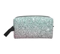 Organizer per cosmetici di grande capacità, modello rosa lucido, borsa da viaggio per il trucco da donna