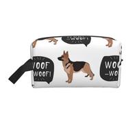 Organizer per cosmetici di grande capacità per cani da pastore tedesco, borsa da viaggio per il trucco da donna