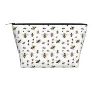 Organizer per cosmetici trapezoidale con simpatiche api, trousse per il trucco, trousse grande, organizer per ufficio e viaggi.