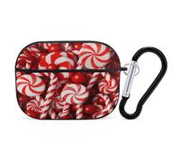 Organizer per cuffie Candy Canes Custodia per auricolari con moschettone Clip Custodia per auricolari per AirPod Pro 2 Accessori con portachiavi