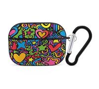 Organizer per cuffie scarabocchi e linee Custodia per auricolari con moschettone Clip Custodia per auricolari per AirPod Pro 2 Accessori con portachiavi