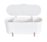 Organizer per Dischetti per Trucco, Contenitore Dischetti di Cotone a 3 Scomparti, Porta Cotton Fioc Porta Dischetti Struccanti, Scatola di Cotone Tampone per Pads Cosmetici Spugnette Trucco (Bianco)