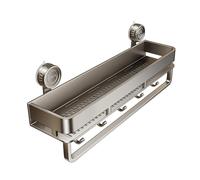 Organizer per doccia - Unità adesiva da appendere, porta per bagno, supporto verticale per bottiglie, griglia di rilascio 'acqua veloce, posizionamento interno minimo, ripiano doccia