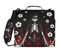 Organizer per documenti con 3 anelli da 3,8 cm con tracolla horror anime giapponese raccapricciante gotico impermeabile per scuola media Carpeta con bolsillo extra