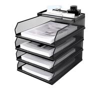 Organizer per documenti da scrivania, vassoio per le lettere, telaio leggero e stabile, con scomparti multipli, in rete, organizer verticale per documenti, portatile, per uomini e donne