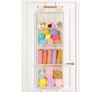 Organizer per filati, grande capacità sopra la porta, borsa trasparente per accessori a maglia, multiuso per asciugamani, calze, bambole, valigetta per accessori durevole, per la cameretta dei bambini