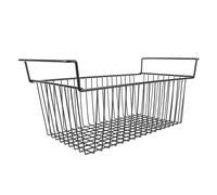 Organizer per freezer 2 pezzi, cestini in filo metallico nero 63x27x29 cm - resistente e versatile per frigoriferi, armadi e bagni (L56,5 cm x W25,2 cm x H24CM (Mango de 7 cm))