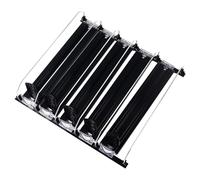 Organizer per frigo regolabile 38cm nero - slide con asta a molla per lattine e bottiglie, riordina efficacemente bevande, ideale per frigoriferi e dispensa (nègre)