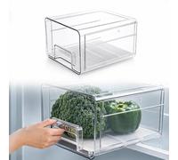 Organizer per frigorifero, 1 pezzo, organizer per cassetti, impilabile, contenitore da cucina, dispensa, contenitore trasparente per frigorifero, cucina, armadi