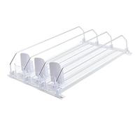 Organizer per frigorifero con meccanismo di scorrimento automatico - Porta bevande e lattine, salvaspazio in plastica ABS, facile da montare e pulire | DRINZER
