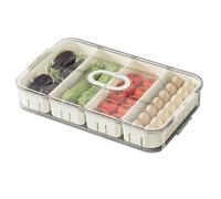 Organizer per frigorifero, organizer per frigorifero e stoccaggio, impilabile, 4 scomparti con coperchio, organizzazione della cucina divisa per frigorifero, spezie, pane