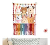 Organizer per giocattoli | Amaca sospesa da parete Boho a 2 strati - Rete per peluche per asilo, per camera da, stanza dei bambini, soggiorno, ripostiglio, libreria di compleanno