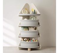 Organizer per giocattoli, libreria a 4 ripiani aperti, salvaspazio con scatola portaoggetti rimovibile, per camera da letto, soggiorno, cameretta dei bambini e stanza dei giochi