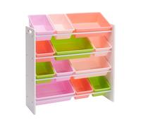 ORGANIZER PER GIOCATTOLI PER BAMBINI 12 IN PLASTICA LEGNO BIANCO E CONTENITORI