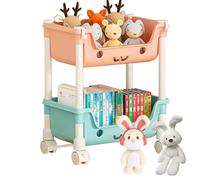 Organizer per giocattoli per bambini con casters - Toy Organizer per libri per bambini, giocattoli e bambini per bambini | Libreria di scatole giocattolo