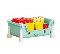 Organizer per giocattoli per bambini, scaffale portaoggetti per la stanza dei giochi, scaffale per giocattoli per bambini, organizer angolare con cestini, libreria a più livelli, per la camera dei