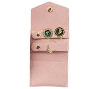 Organizer per gioiellerie, borsa da viaggio portatile, custodia per gioielli, rotolo di velluto morbido con tasche con cerniera, custodia pieghevole per gioielli e protezione per collane, orecchini e