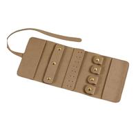 Organizer per gioielli a rotolo Borsa portagioielli multifunzionale in microfibra portatile, borsa da viaggio, custodia for gioielli pieghevole morbida(Coffee)