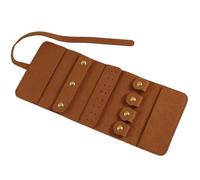 Organizer per gioielli a rotolo Borsa portagioielli multifunzionale in microfibra portatile, borsa da viaggio, custodia for gioielli pieghevole morbida(Brown)