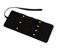Organizer per gioielli a rotolo Borsa portagioielli multifunzionale in microfibra portatile, borsa da viaggio, custodia for gioielli pieghevole morbida(Black)