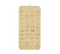 Organizer per gioielli con 80 tasche in tessuto non tessuto ispessito e PVC trasparente per una rapida identificazione degli oggetti (beige)