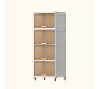 Organizer per il bagno, armadietto portaoggetti ad angolo alto multifunzionale, design autoportante salvaspazio con porta ribaltabile, portaoggetti laterale in plastica sottile