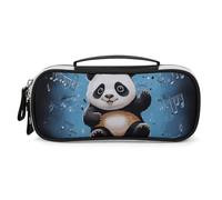 Organizer per il trucco con panda che balla sulle note musicali, borsa da viaggio per il trucco stampata, borsa cosmetica per donna, articoli da toeletta da viaggio